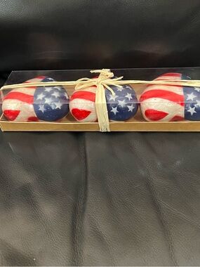 Patriotic Red White and Blue Decorative Hearts Bowl Fillers, Set of 3